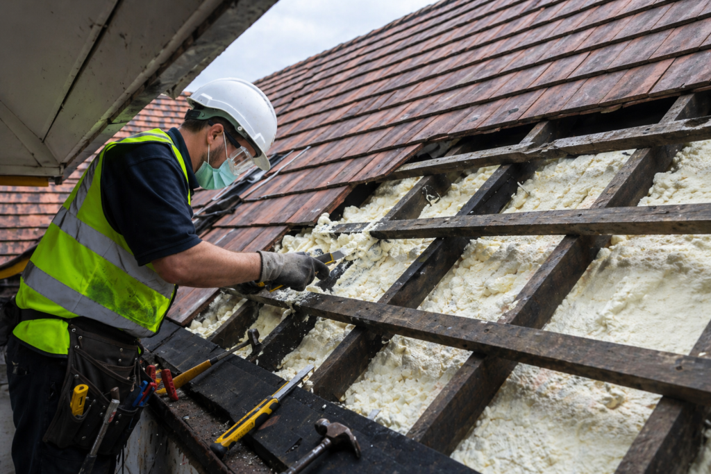 tile roof spray foam removal