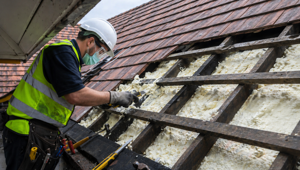 tile roof spray foam removal