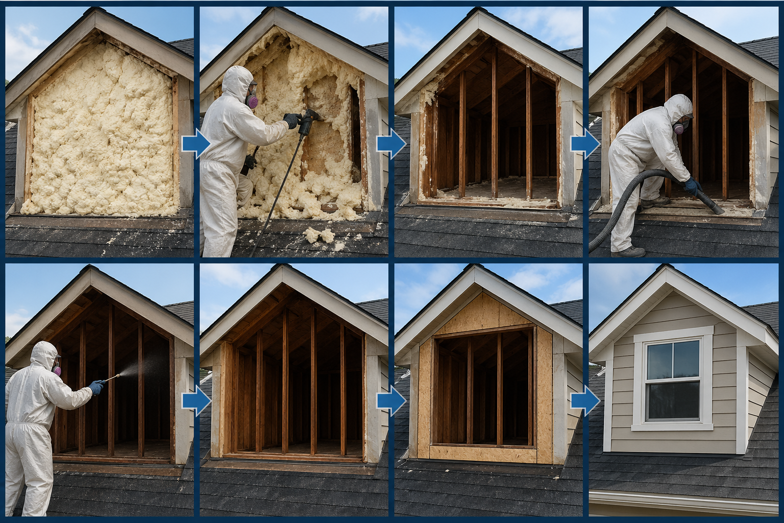 Our Step-by-Step Dormer Roof Spray Foam Removal Process