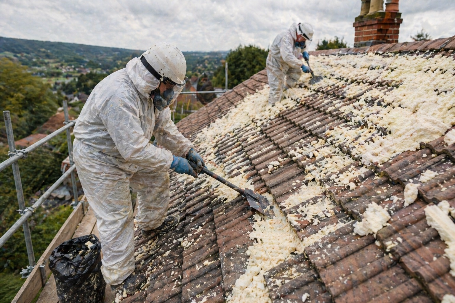 Tile Roof Spray Foam Removal