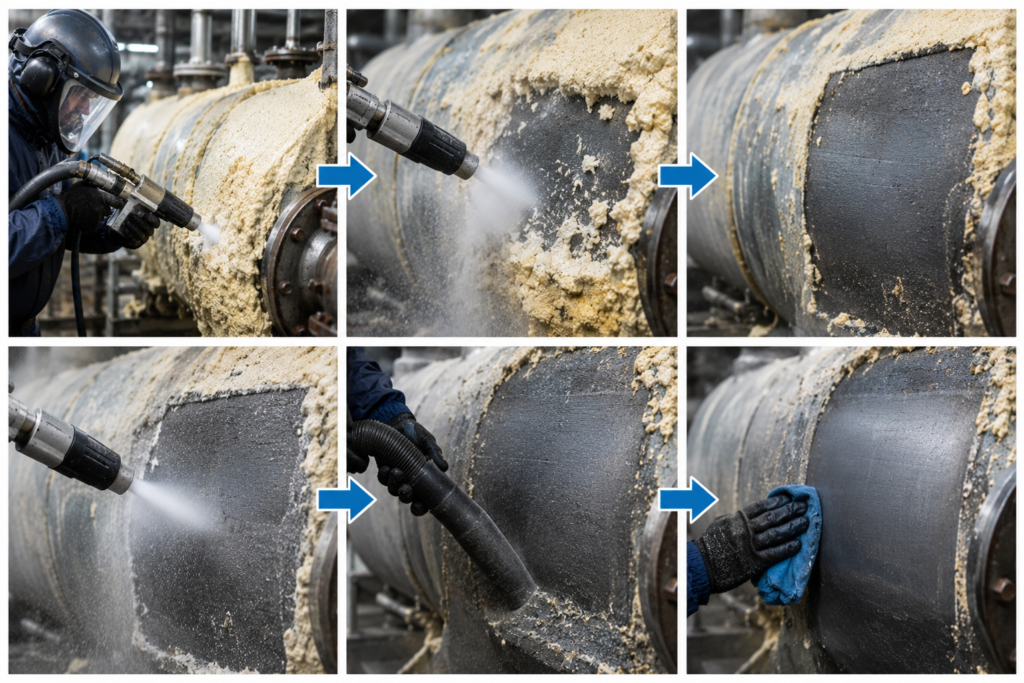The Dry Ice Cleaning Process, step by step